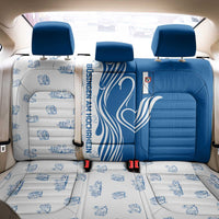 Busingen am Hochrhein Germany Back Car Seat Cover with Swan Pattern and Blue White Heart Design - Wonder Print Shop