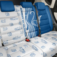 Busingen am Hochrhein Germany Back Car Seat Cover with Swan Pattern and Blue White Heart Design - Wonder Print Shop