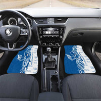 Busingen am Hochrhein Germany Car Mats with Swan Pattern and Blue White Heart Design - Wonder Print Shop