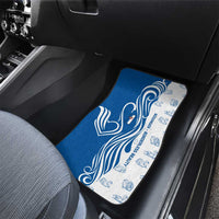 Busingen am Hochrhein Germany Car Mats with Swan Pattern and Blue White Heart Design - Wonder Print Shop