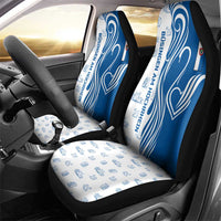 Busingen am Hochrhein Germany Car Seat Cover with Swan Pattern and Blue White Heart Design - Wonder Print Shop