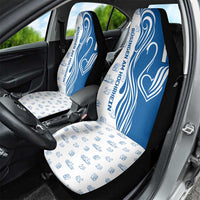Busingen am Hochrhein Germany Car Seat Cover with Swan Pattern and Blue White Heart Design - Wonder Print Shop