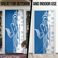 Busingen am Hochrhein Germany Door Cover with Swan Pattern and Blue White Heart Design - Wonder Print Shop