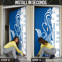 Busingen am Hochrhein Germany Door Cover with Swan Pattern and Blue White Heart Design - Wonder Print Shop