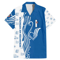 Busingen am Hochrhein Germany Family Matching Mermaid Dress and Hawaiian Shirt with Swan Pattern and Blue White Heart Design - Wonder Print Shop