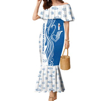 Busingen am Hochrhein Germany Family Matching Mermaid Dress and Hawaiian Shirt with Swan Pattern and Blue White Heart Design - Wonder Print Shop