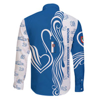 Busingen am Hochrhein Germany Family Matching Off The Shoulder Long Sleeve Dress and Hawaiian Shirt with Swan Pattern and Blue White Heart Design - Wonder Print Shop