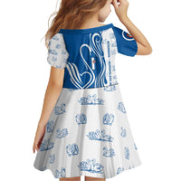 Busingen am Hochrhein Germany Family Matching Tank Maxi Dress and Hawaiian Shirt with Swan Pattern and Blue White Heart Design - Wonder Print Shop