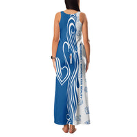 Busingen am Hochrhein Germany Family Matching Tank Maxi Dress and Hawaiian Shirt with Swan Pattern and Blue White Heart Design - Wonder Print Shop