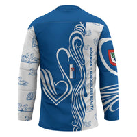 Busingen am Hochrhein Germany Hockey Jersey with Swan Pattern and Blue White Heart Design - Wonder Print Shop