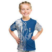 Busingen am Hochrhein Germany Kid T Shirt with Swan Pattern and Blue White Heart Design - Wonder Print Shop