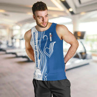 Busingen am Hochrhein Germany Men Tank Top with Swan Pattern and Blue White Heart Design - Wonder Print Shop