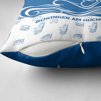 Busingen am Hochrhein Germany Pillow Cover with Swan Pattern and Blue White Heart Design - Wonder Print Shop