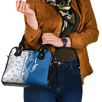 Busingen am Hochrhein Germany Shoulder Handbag with Swan Pattern and Blue White Heart Design - Wonder Print Shop