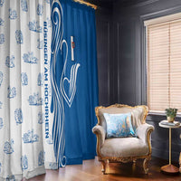 Busingen am Hochrhein Germany Window Curtain with Swan Pattern and Blue White Heart Design - Wonder Print Shop