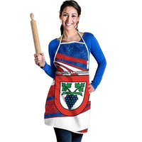 Busingen am Hochrhein Germany Apron with Grape Crest Design and Red Blue Wine Theme - Wonder Print Shop