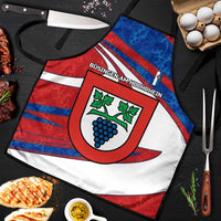 Busingen am Hochrhein Germany Apron with Grape Crest Design and Red Blue Wine Theme - Wonder Print Shop
