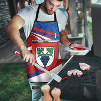 Busingen am Hochrhein Germany Apron with Grape Crest Design and Red Blue Wine Theme - Wonder Print Shop