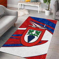 Busingen am Hochrhein Germany Area Rug with Grape Crest Design and Red Blue Wine Theme - Wonder Print Shop