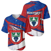Busingen am Hochrhein Germany Baseball Jersey with Grape Crest Design and Red Blue Wine Theme - Wonder Print Shop