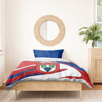 Busingen am Hochrhein Germany Bedding Set with Grape Crest Design and Red Blue Wine Theme - Wonder Print Shop