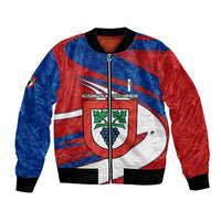 Busingen am Hochrhein Germany Bomber Jacket with Grape Crest Design and Red Blue Wine Theme - Wonder Print Shop