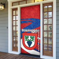 Busingen am Hochrhein Germany Door Cover with Grape Crest Design and Red Blue Wine Theme - Wonder Print Shop