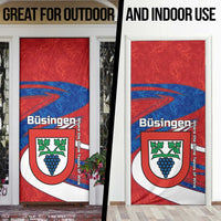 Busingen am Hochrhein Germany Door Cover with Grape Crest Design and Red Blue Wine Theme - Wonder Print Shop