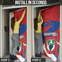 Busingen am Hochrhein Germany Door Cover with Grape Crest Design and Red Blue Wine Theme - Wonder Print Shop