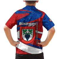 Busingen am Hochrhein Germany Family Matching Mermaid Dress and Hawaiian Shirt with Grape Crest Design and Red Blue Wine Theme - Wonder Print Shop