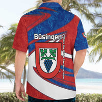 Busingen am Hochrhein Germany Hawaiian Shirt with Grape Crest Design and Red Blue Wine Theme - Wonder Print Shop