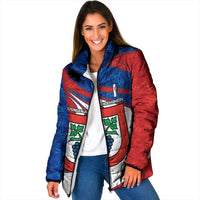 Busingen am Hochrhein Germany Padded Jacket with Grape Crest Design and Red Blue Wine Theme - Wonder Print Shop