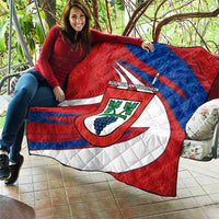 Busingen am Hochrhein Germany Quilt with Grape Crest Design and Red Blue Wine Theme - Wonder Print Shop