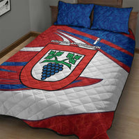 Busingen am Hochrhein Germany Quilt Bed Set with Grape Crest Design and Red Blue Wine Theme - Wonder Print Shop