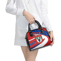 Busingen am Hochrhein Germany Shoulder Handbag with Grape Crest Design and Red Blue Wine Theme - Wonder Print Shop