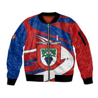 Busingen am Hochrhein Germany Sleeve Zip Bomber Jacket with Grape Crest Design and Red Blue Wine Theme - Wonder Print Shop