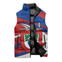 Busingen am Hochrhein Germany Sleeveless Puffer Jacket with Grape Crest Design and Red Blue Wine Theme - Wonder Print Shop