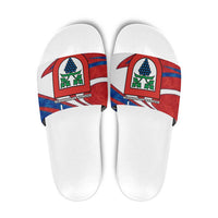 Busingen am Hochrhein Germany Slide Sandals with Grape Crest Design and Red Blue Wine Theme - Wonder Print Shop