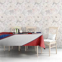 Busingen am Hochrhein Germany Tablecloth with Grape Crest Design and Red Blue Wine Theme - Wonder Print Shop