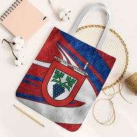 Busingen am Hochrhein Germany Tote Bag with Grape Crest Design and Red Blue Wine Theme - Wonder Print Shop