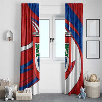 Busingen am Hochrhein Germany Window Curtain with Grape Crest Design and Red Blue Wine Theme - Wonder Print Shop