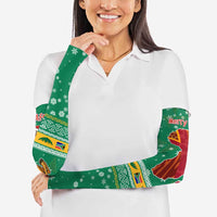 South Africa Christmas Arm Sleeves Santa Reindeer and Africa Map - Wonder Print Shop