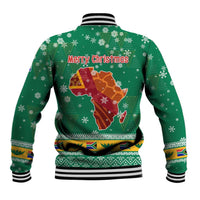 South Africa Christmas Baseball Jacket Santa Reindeer and Africa Map - Wonder Print Shop