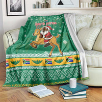 South Africa Christmas Blanket Santa Reindeer and Africa Map - Wonder Print Shop