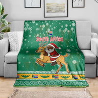 South Africa Christmas Blanket Santa Reindeer and Africa Map - Wonder Print Shop