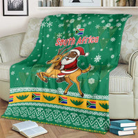 South Africa Christmas Blanket Santa Reindeer and Africa Map - Wonder Print Shop