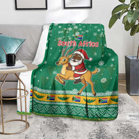 South Africa Christmas Blanket Santa Reindeer and Africa Map - Wonder Print Shop