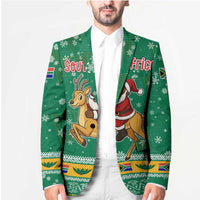 South Africa Christmas Blazer Santa Reindeer and Africa Map - Wonder Print Shop