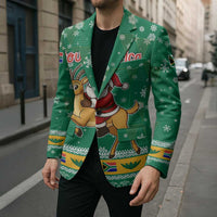 South Africa Christmas Blazer Santa Reindeer and Africa Map - Wonder Print Shop