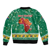 South Africa Christmas Bomber Jacket Santa Reindeer and Africa Map - Wonder Print Shop